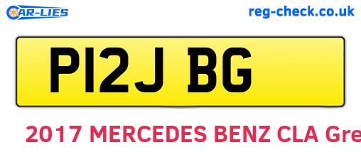 P12JBG are the vehicle registration plates.