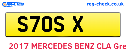 S7OSX are the vehicle registration plates.