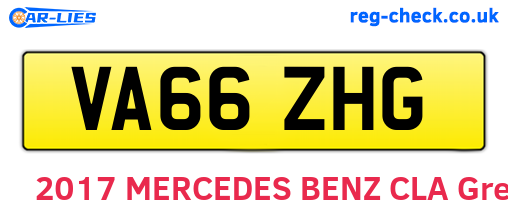 VA66ZHG are the vehicle registration plates.