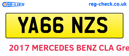 YA66NZS are the vehicle registration plates.