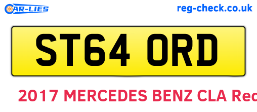ST64ORD are the vehicle registration plates.