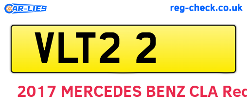 VLT22 are the vehicle registration plates.