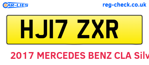HJ17ZXR are the vehicle registration plates.