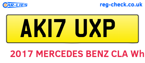AK17UXP are the vehicle registration plates.