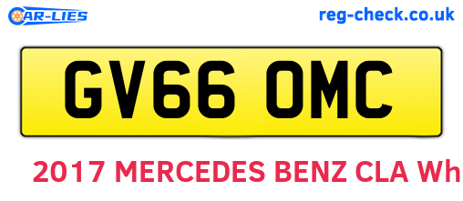 GV66OMC are the vehicle registration plates.