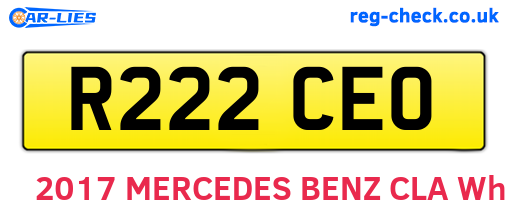 R222CEO are the vehicle registration plates.