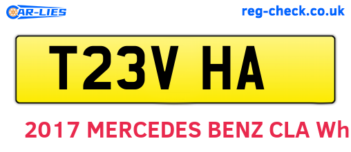 T23VHA are the vehicle registration plates.