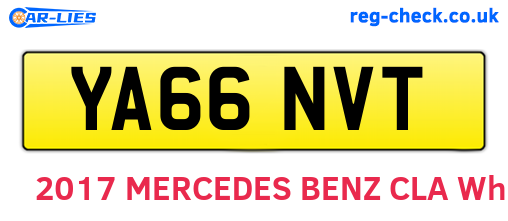 YA66NVT are the vehicle registration plates.