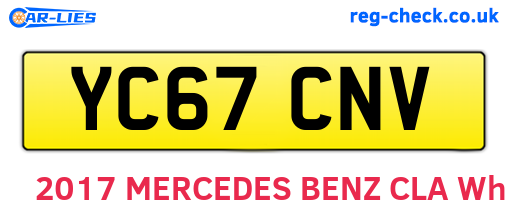 YC67CNV are the vehicle registration plates.