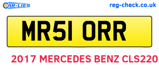 MR51ORR are the vehicle registration plates.