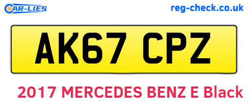 AK67CPZ are the vehicle registration plates.