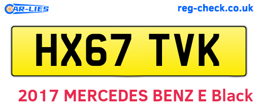 HX67TVK are the vehicle registration plates.