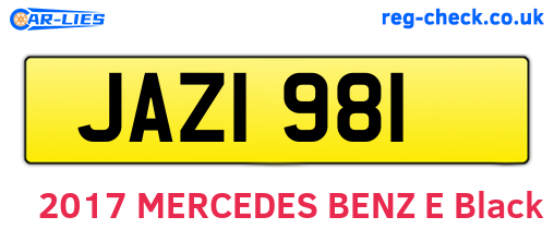 JAZ1981 are the vehicle registration plates.