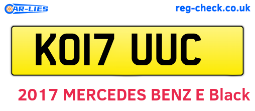 KO17UUC are the vehicle registration plates.