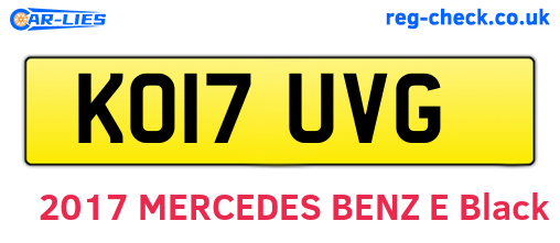 KO17UVG are the vehicle registration plates.