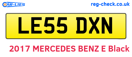LE55DXN are the vehicle registration plates.