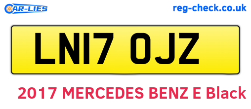 LN17OJZ are the vehicle registration plates.