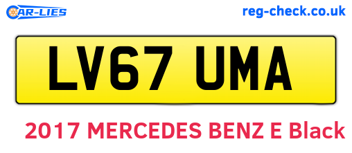 LV67UMA are the vehicle registration plates.