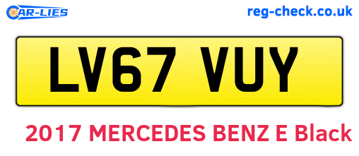 LV67VUY are the vehicle registration plates.