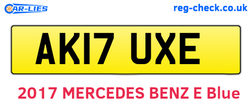 AK17UXE are the vehicle registration plates.