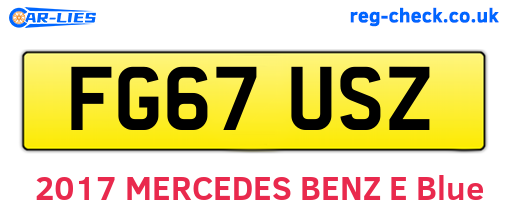 FG67USZ are the vehicle registration plates.