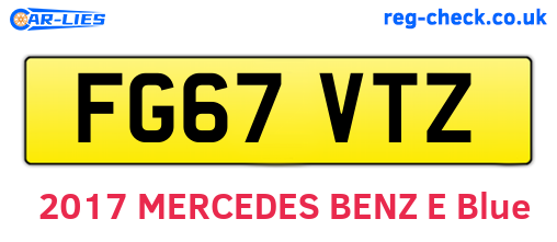 FG67VTZ are the vehicle registration plates.