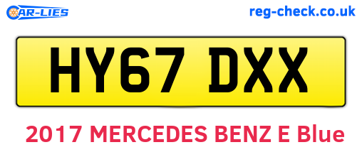 HY67DXX are the vehicle registration plates.