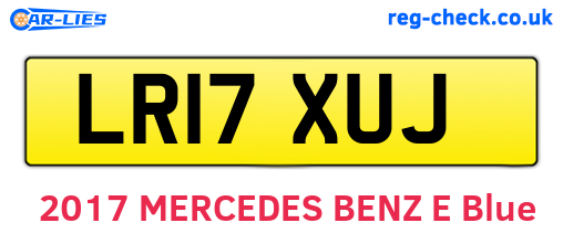 LR17XUJ are the vehicle registration plates.