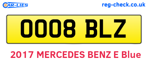 OO08BLZ are the vehicle registration plates.