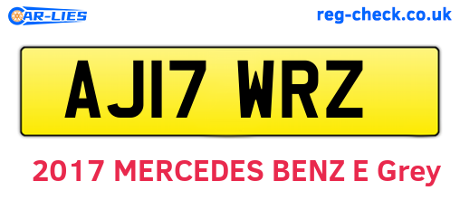 AJ17WRZ are the vehicle registration plates.