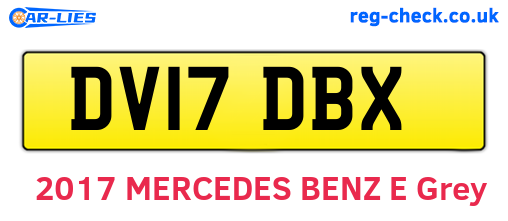 DV17DBX are the vehicle registration plates.
