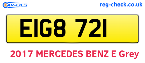 EIG8721 are the vehicle registration plates.