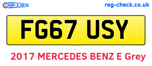 FG67USY are the vehicle registration plates.