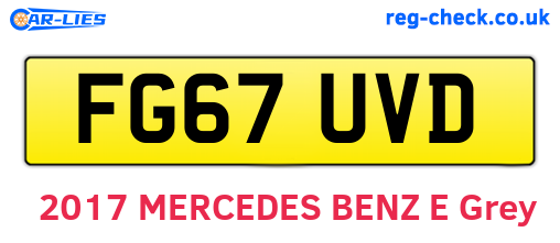 FG67UVD are the vehicle registration plates.