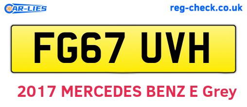 FG67UVH are the vehicle registration plates.