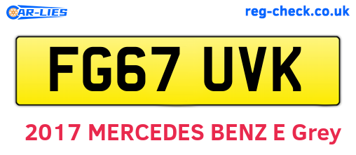 FG67UVK are the vehicle registration plates.