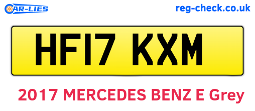 HF17KXM are the vehicle registration plates.