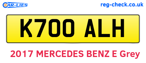 K700ALH are the vehicle registration plates.