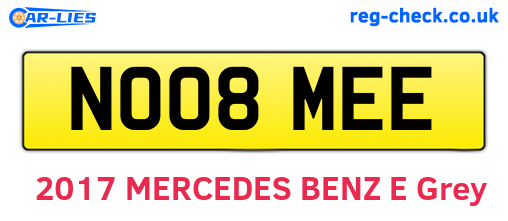 NO08MEE are the vehicle registration plates.