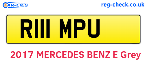 R111MPU are the vehicle registration plates.