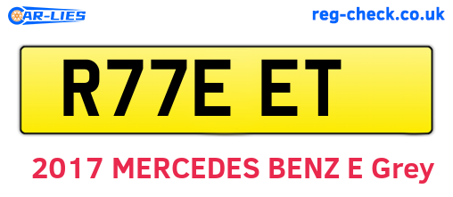 R77EET are the vehicle registration plates.