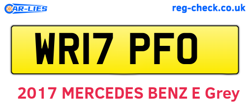 WR17PFO are the vehicle registration plates.