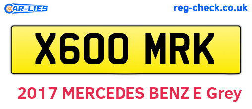 X600MRK are the vehicle registration plates.