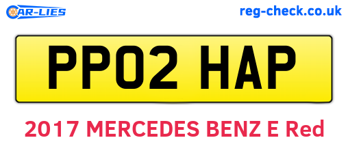 PP02HAP are the vehicle registration plates.