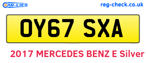 OY67SXA are the vehicle registration plates.
