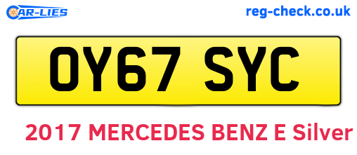 OY67SYC are the vehicle registration plates.