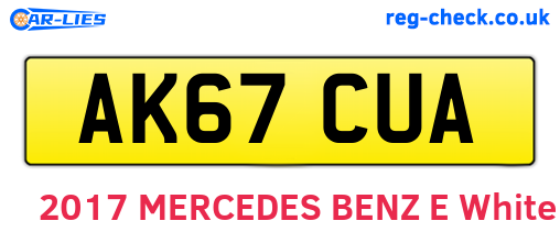 AK67CUA are the vehicle registration plates.
