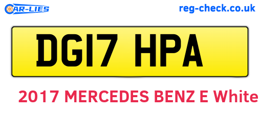 DG17HPA are the vehicle registration plates.