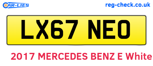 LX67NEO are the vehicle registration plates.