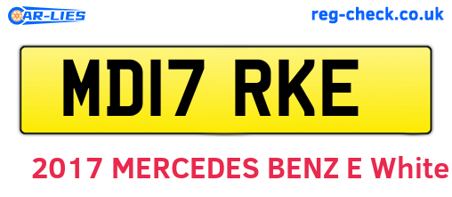 MD17RKE are the vehicle registration plates.